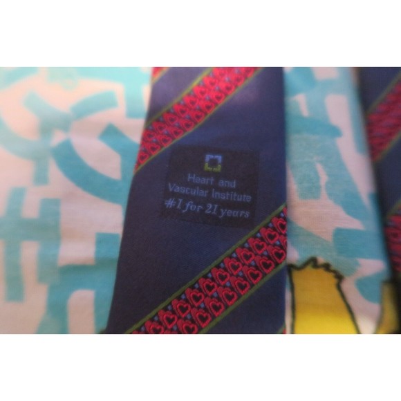 Custom Ermenegildo Zegna Tie Made for Heart Vacular Institute Striped Silk Italy - Picture 3 of 6